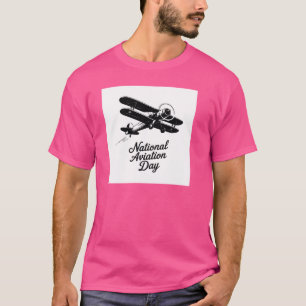 Camiseta Celebração do Dia Nacional da Aviação em Design Ve