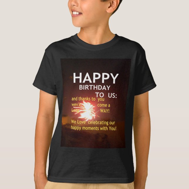 Camiseta Celebração do Fireworks com mensagem de agradecime (Frente)