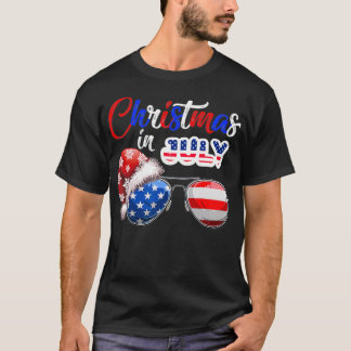Camiseta Celebração do Natal em julho de Santa Hat