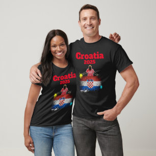Camiseta Celebração do objetivo do futebol Croácia Bandeira