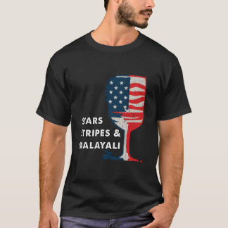Camiseta Celebração do Quatro de Julho do Vinho Malaiala de
