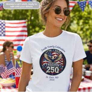 Camiseta Celebração dos 250 Anos da Família Americana