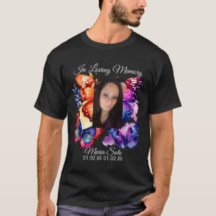 Camiseta Celebração Funerária Memorial Borboleta