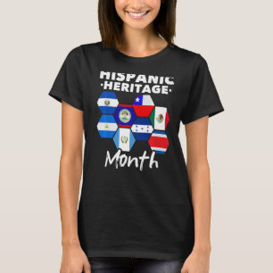 Camiseta Celebração Hispânica de Latino País Herito Hispâni