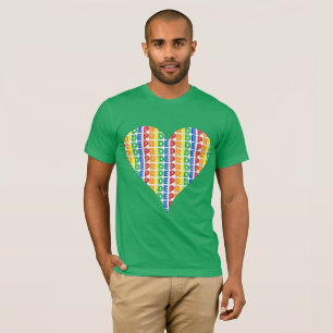 Camiseta Celebração LGBT Orgulho gay Mês Arco-Íris Coração