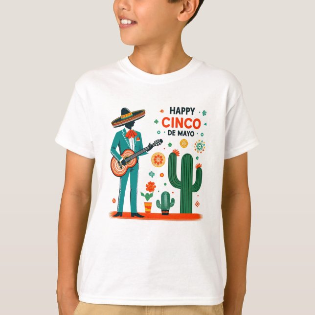 Camiseta Celebração Mariachi – Feliz Cinco de Maio (Frente)