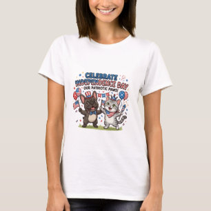 Camiseta Celebração Patriótica Patas de 4 de Julho