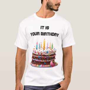 Camiseta Celebração Personalizada Personalizada de Bolo de 