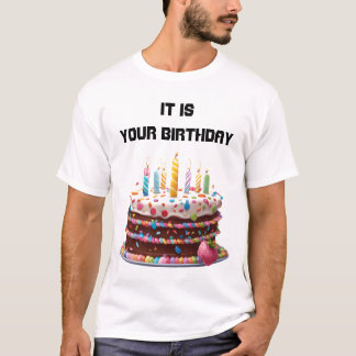 Camiseta Celebração Personalizada Personalizada de Bolo de 