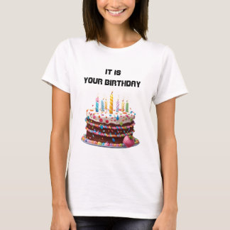Camiseta Celebração Personalizada Personalizada de Bolo de 