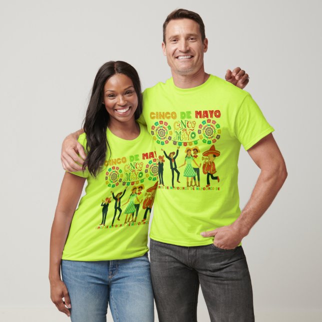 Camiseta Celebração Salsa Sunset segurança verde (Unissex)