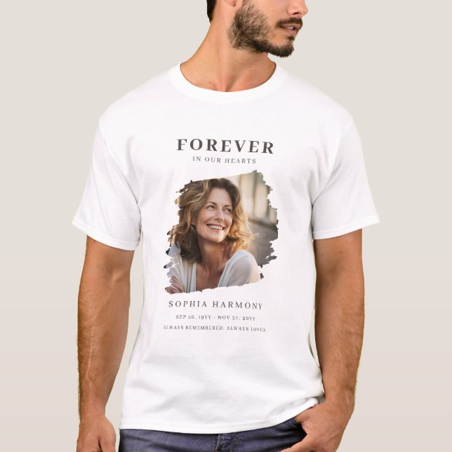 Camiseta Celebração Simples de Vida com Foto Funeral (Frente)