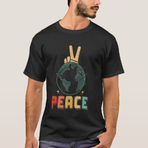 Camiseta Celebração Vintage Dia da Terra Paz Mundial Paz