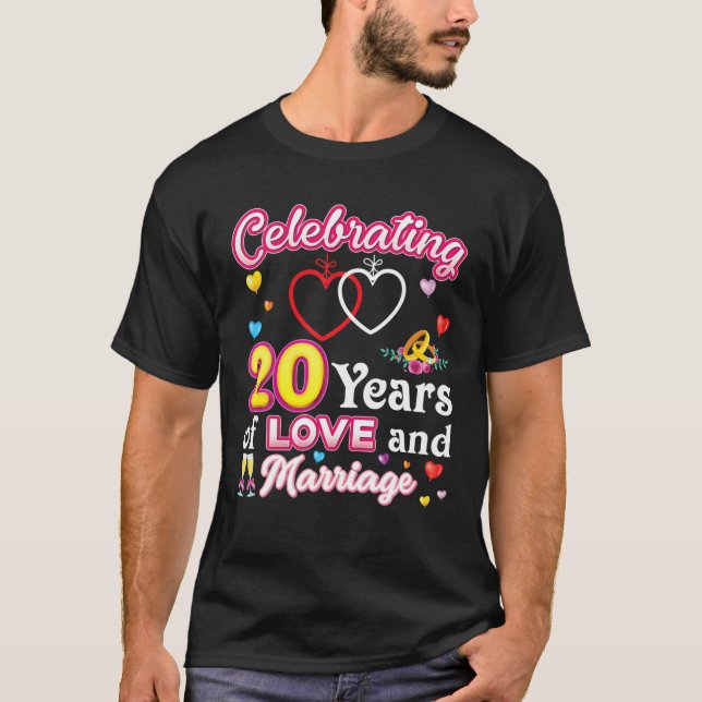 Camiseta Celebrando 20 Anos De Amor E 20 Casamento (Frente)