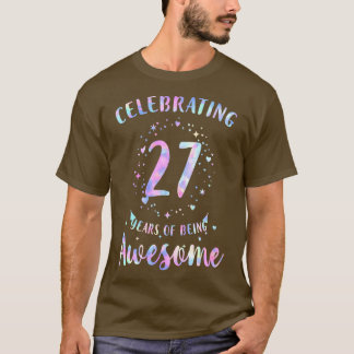 Camiseta Celebrando 27 Anos De Ser Incrível Tie Dye Colo