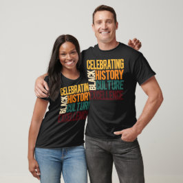 Camiseta Celebrando a Excelência da Cultura da História Neg