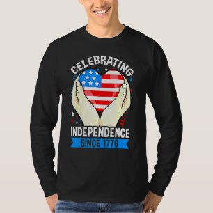 Camiseta Celebrando a Independência desde 1776 Feliz Quarto