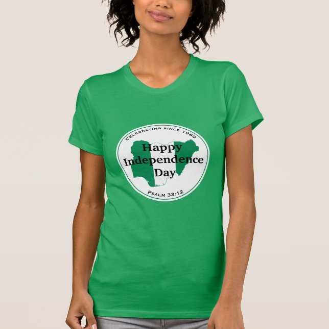 Camiseta Celebrando A INDEPENDÊNCIA NIGÉRIA - Bandeira nige (Frente)