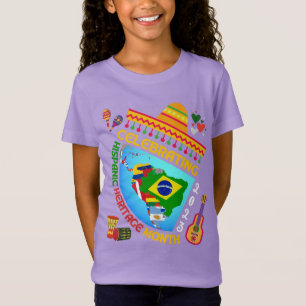 Camiseta Celebrando HERITAGE MÊS HISPÂNICO Crianças Unisex