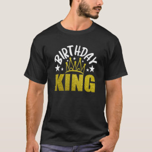 Camiseta Celebrando Homens Gráficos do Ouro Rei de Aniversá