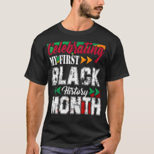 Camiseta Celebrando Minha Primeira História Negra Mês Vinta