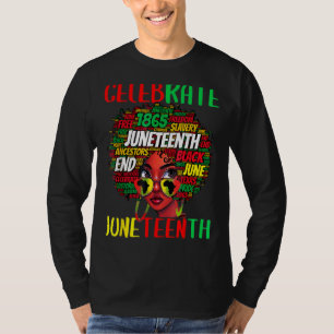 Camiseta Celebrar 19 de junho História Negra Afro Melanin W