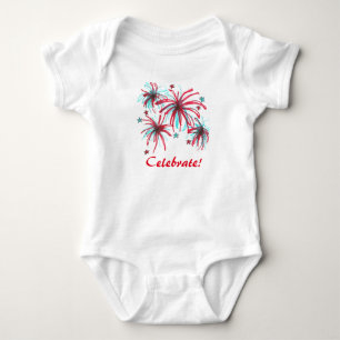 Camiseta Celebrar 4 de julho fogos de artifício Patrióticos