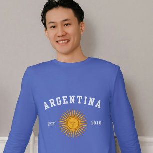 Camiseta Celebrar a Cultura da Bandeira da Argentina