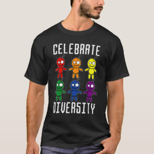Camiseta Celebrar a Diversidade das Dolas Voodoo do Dia das