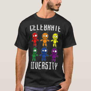 Camiseta Celebrar a Diversidade das Dolas Voodoo do Dia das