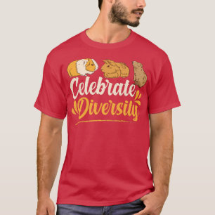 Camiseta Celebrar a Diversidade de Porcos Guiné