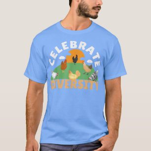 Camiseta Celebrar a Diversidade Galinha-do-Pão-Frigorífico 