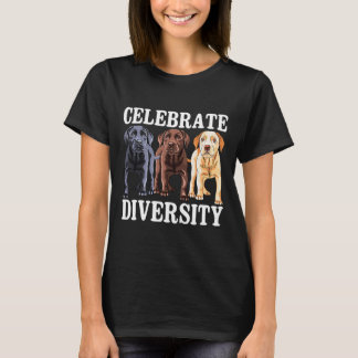 Camiseta Celebrar a Diversidade Labrador Cão de Retriever