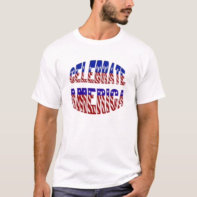 Camiseta Celebrar a Fonte de Sinalizador Americano #1 Mens  (Frente)