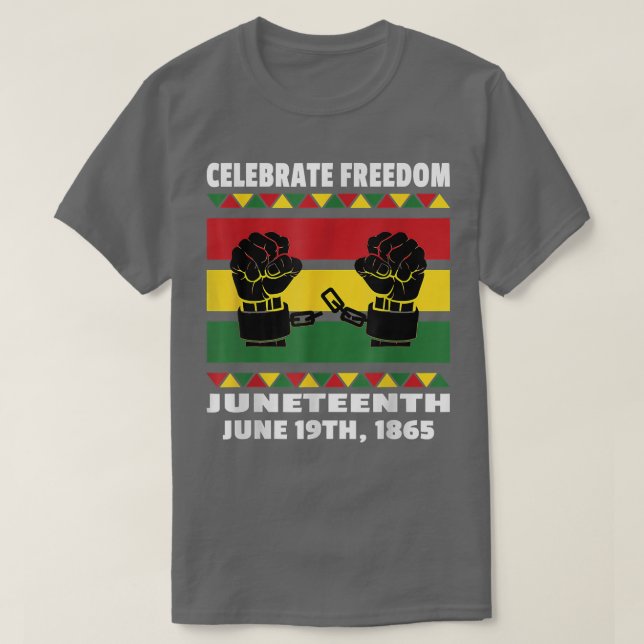 Camiseta Celebrar a Liberdade Negra 19 de junho de 1865  (Frente do Design)