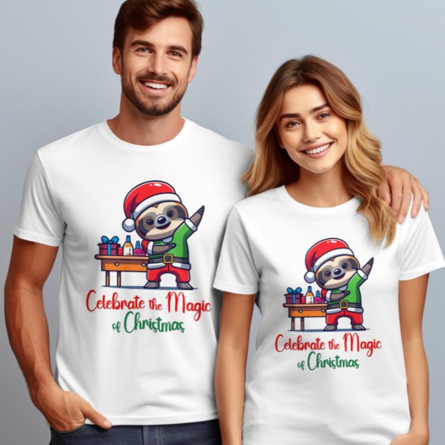 Camiseta Celebrar a magia das Papais noeis de Natal (Criador carregado)