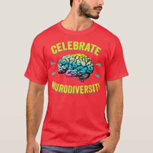 Camiseta Celebrar a Neurodiversidade Autismo ADHD ASD Arco-