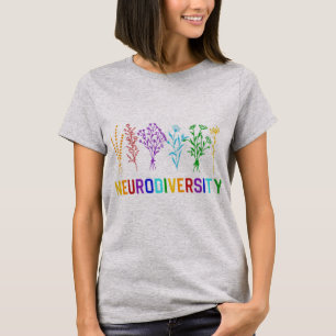 Camiseta Celebrar a Neurodiversidade com este arco-íris de
