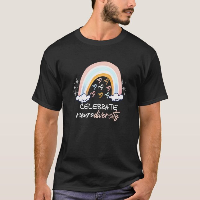 Camiseta Celebrar a Neurodiversidade Saúde Mental Autismo A (Frente)