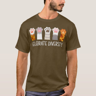 Camiseta Celebrar a Pata de Gato da Diversidade