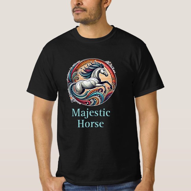 Camiseta Celebrar a Vida Equestre com um Trabalho de arte A (Frente)