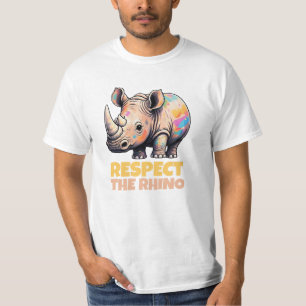 Camiseta Celebrar a vida selvagem com a arte Rhino