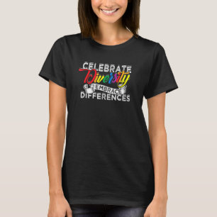 Camiseta Celebrar as diferenças de integração da diversidad