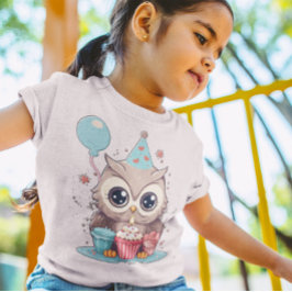 Camiseta Celebrar com o Aniversário da Coruja Bonita