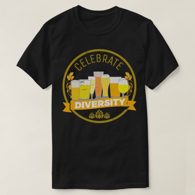 Camiseta Celebrar Diversidade Cervejas sabor cervejaria 1 (Frente do Design)