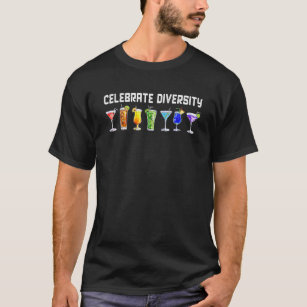 Camiseta Celebrar Diversidade Cocktail LGBT Vendedor de Pre
