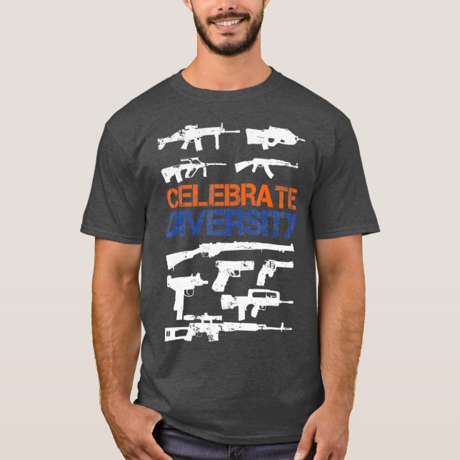Camiseta Celebrar Diversidade Diferentes Amantes    GunGun (Frente)