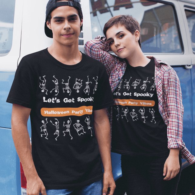 Camiseta Celebrar em Estilo Vamos Começar a Festa de Hallow (Criador carregado)