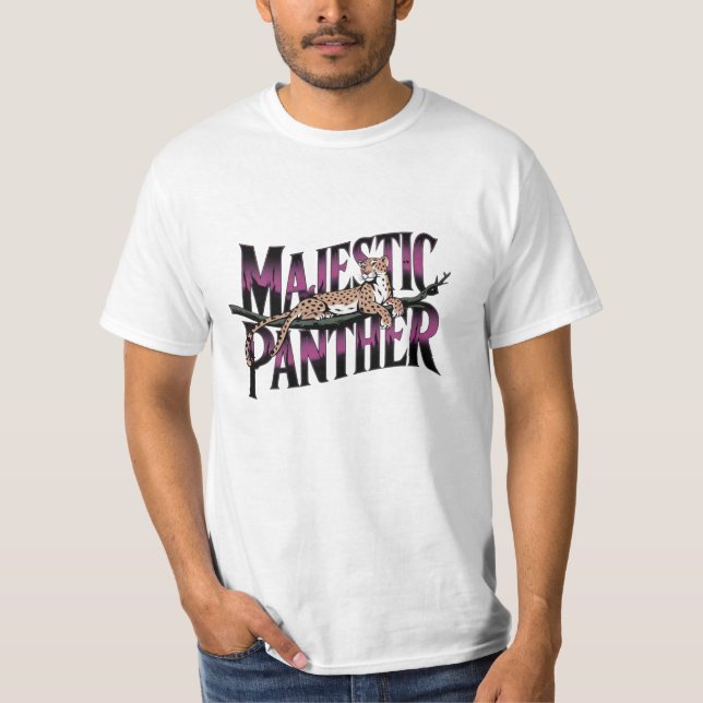 Camiseta Celebrar Gatos Selvagens com Designs de Pantera (Frente)