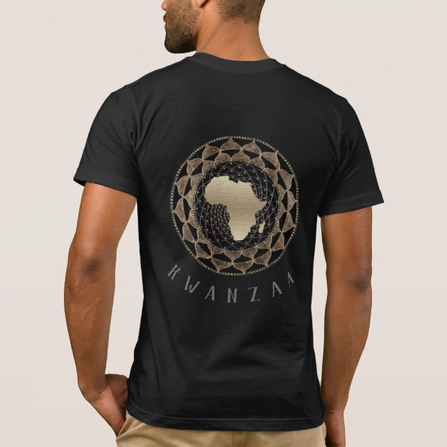 Camiseta Celebrar Kwanzaa em estilo com nosso regal (Verso)